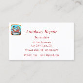Autobody Repair Shiny Metal Background Visitekaartje (Voorkant)