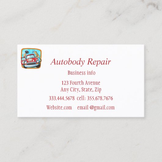 Autobody Repair Shiny Metal Background Visitekaartje (Voorkant)