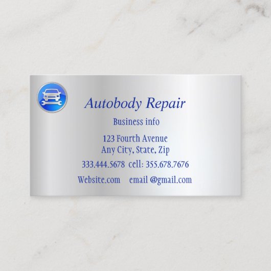 Autobody Repair Shiny Metal Background Visitekaartje (Voorkant)