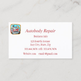 Autobody Reparatie Glanzende Metalen Achtergrond Visitekaartje