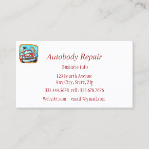 Autobody Reparatie Glanzende Metalen Achtergrond Visitekaartje