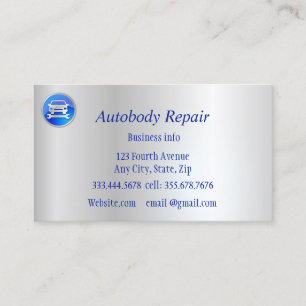 Autobody Reparatie Glanzende Metalen Achtergrond Visitekaartje