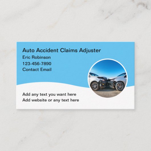 Autobranche Claims Adjuster Agent Visitekaartje (Voorkant)
