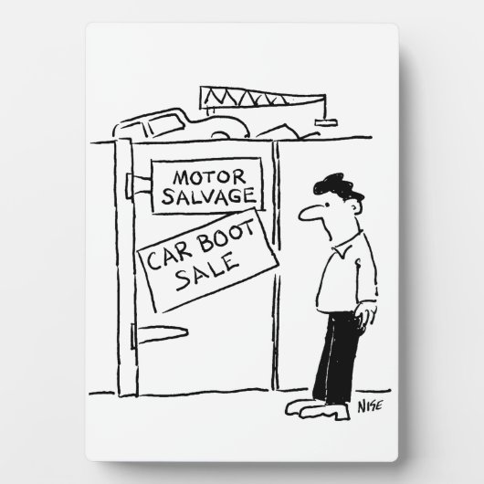 Autobrekers Scrapyard Car Boot Sale. grappig Fotoplaat (voorkant)