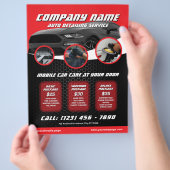 Autobrochure voor autowasserij en -detailing flyer (Hand)