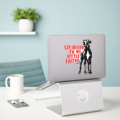 Autobumperstickers Funny Great Dane Collectie Sticker (Laptop op bureau)
