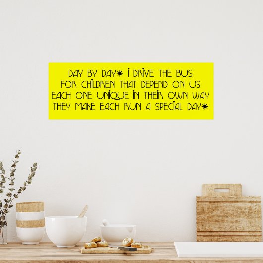 Autobus-driver dag per dag poster (Keuken)