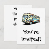 autobus retro kaart (Voorkant / Achterkant)