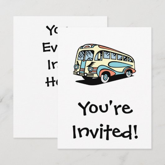 autobus retro kaart (Voorkant / Achterkant)