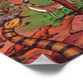 autochtone waterverf afrika en wilde dieren poster (Hoek)