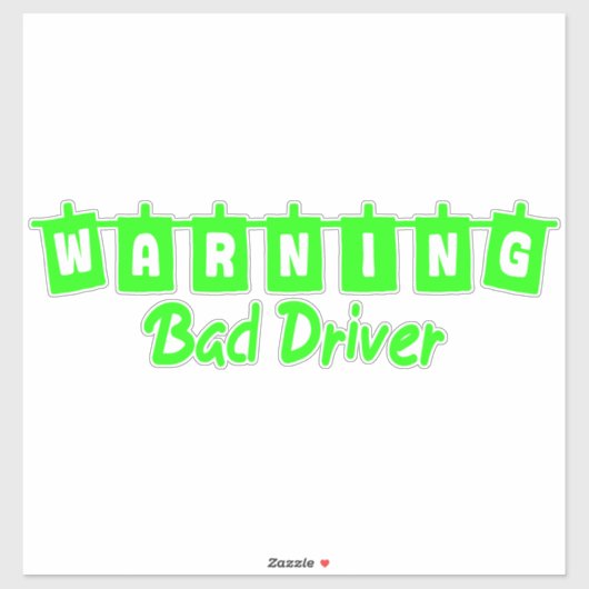 Autocollant 'Bad Driver Warning' Sticker (Vel)