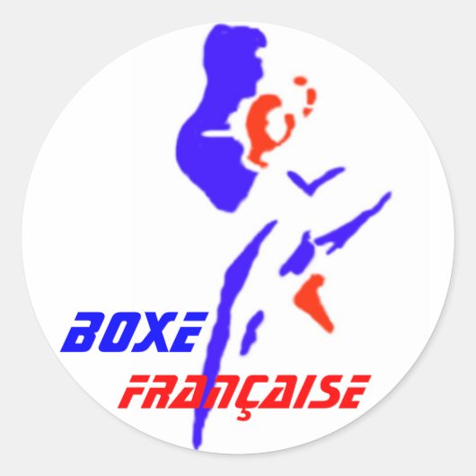 Autocollant Boxe Française Ronde Sticker (Voorkant)