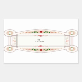 Autocollant rétro avec étiquette roos rechthoekige sticker