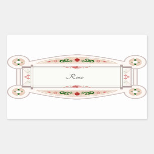 Autocollant rétro avec étiquette roos rechthoekige sticker