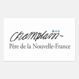 Autocollant x20 ChamPlain père Nouvelle-France Rechthoekige Sticker