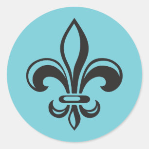 Autocollant x20 Fleur de lys français eduir Ronde Sticker