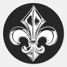 AutocollantX20 Fleur de lys français métal antiek Ronde Sticker