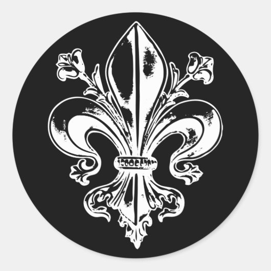 AutocollantX20 Fleur de lys français métal antiek Ronde Sticker (Voorkant)