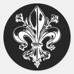 AutocollantX20 Fleur de lys français métal antiek Ronde Sticker