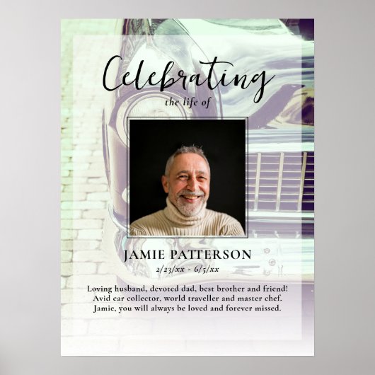 Autocollecteur viering van het leven Foto, Begrafe Poster (Voorkant)