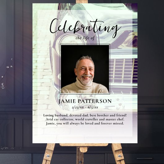 Autocollecteur viering van het leven foto, uitvaar poster