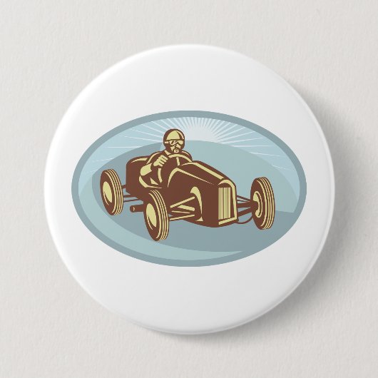  autocoureur Classic Motorsport Art Ronde Button 7,6 Cm (Voorkant)