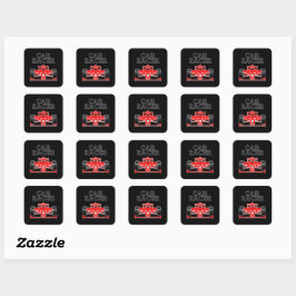 autocoureur vierkante sticker