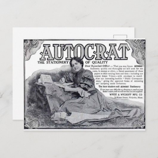 Autocrat Stationery Ad Briefkaart (Voorkant / Achterkant)