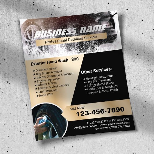 Autode tailing Autowasserij Professionele reinigin Flyer