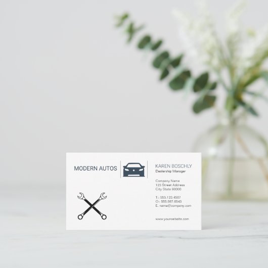 Autodealer | Auto-onderhoud | Sleutels Visitekaartje (Staand voorkant)