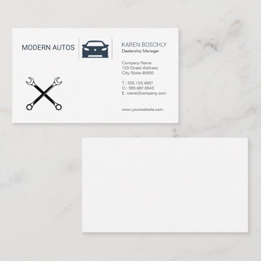 Autodealer | Auto-onderhoud | Sleutels Visitekaartje (Voorkant / Achterkant)