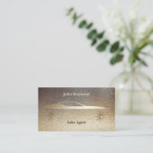 Autodealer Classy Gold & Black QR-code Visitekaartje (Staand voorkant)