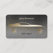 Autodealer Elegant Goud & Rookgrijs QR-code Visitekaartje (Voorkant)