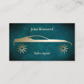 Autodealer Gold & Aquamarine QR-code Visitekaartje (Voorkant)