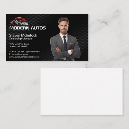 Autodealer Ondernemer | Race Auto Logo Visitekaartje (Voorkant / Achterkant)