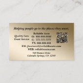 Autodealer Velvet Zwart en Goud QR-code Visitekaartje (Achterkant)