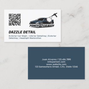 Autodetailer aangepast logo zwart & blauw visitekaartje