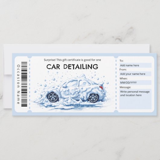 Autodetailing Cadeaubon Kaart (Voorkant)
