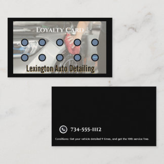 Autodetailing Loyalty Punch Card Autoservice Auto Visitekaartje