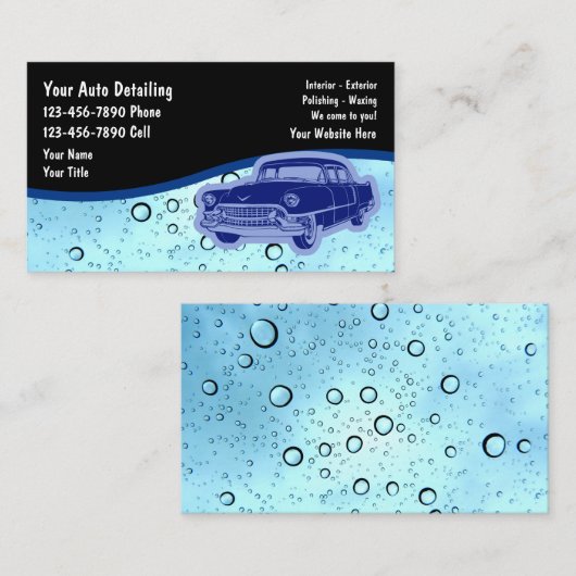 Autodetailing Retro Visitekaartjes (Voorkant / Achterkant)