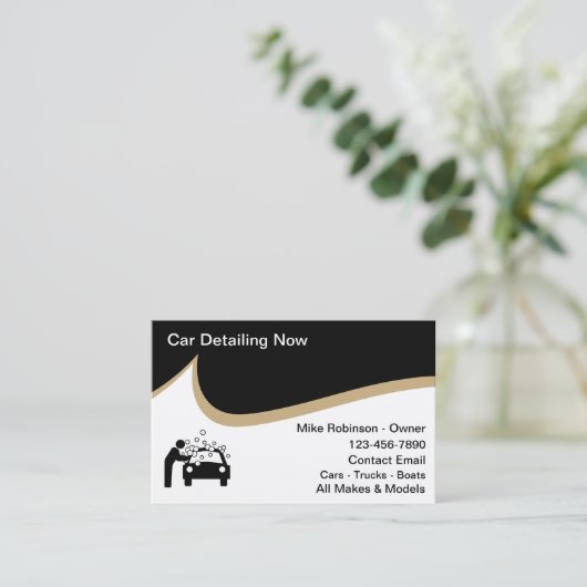 Autodetaillering en autowasserette visitekaartje (Staand voorkant)