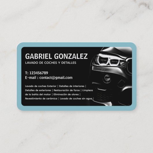 Autodetaillering tweetalig Visitekaartje (Achterkant)