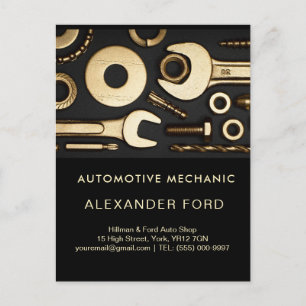 autogarage Metaalachtig zilver blinkend staal Briefkaart