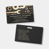 autogarage Metaalgoud staal Badge (Voor- en achterkant)