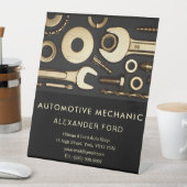 autogarage Metaalgoud staal Reclamebord Met Voetstuk (Insitu)