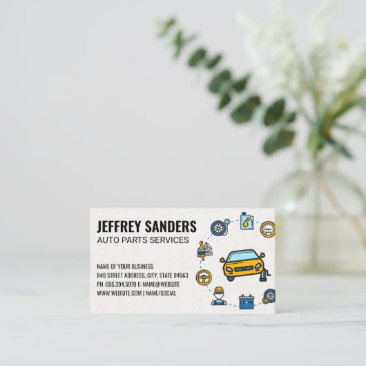 autogarage | Onderdelen en service reparatie Visitekaartje (Staand voorkant)