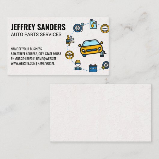 autogarage | Onderdelen en service reparatie Visitekaartje (Voorkant / Achterkant)