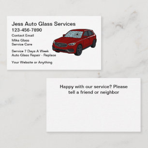 Autoglas reparatie vervang service visitekaartje