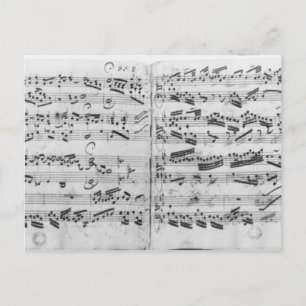 Autograaf van de partita "Sei gegruesset" Briefkaart