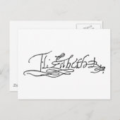 Autograaf van koningin Elizabeth I van Engeland Briefkaart (Voorkant / Achterkant)